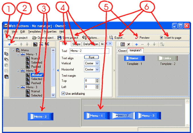 Web Buttons Screenshot