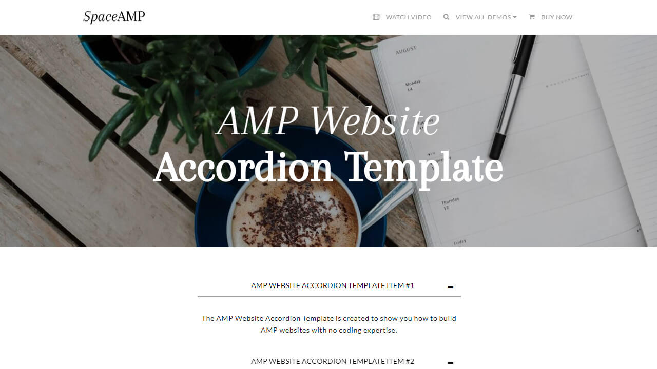 AMP Website Accordion Template