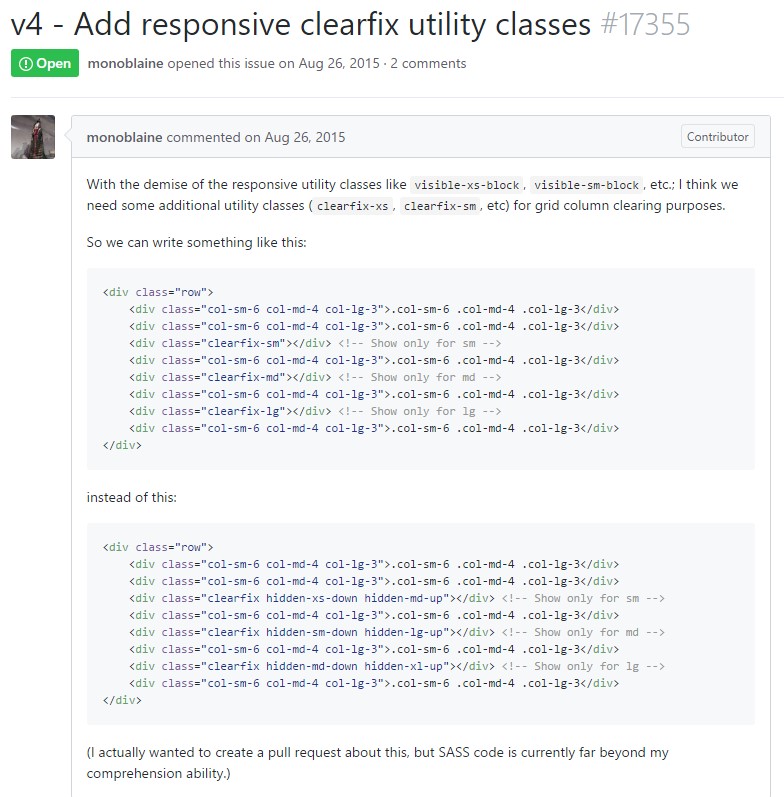 Bootstrap v4 -  Bring in responsive clearfix utility classes