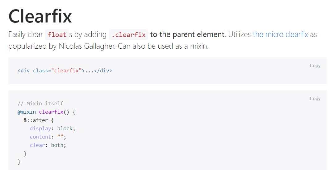 Bootstrap clearfix  formal  information