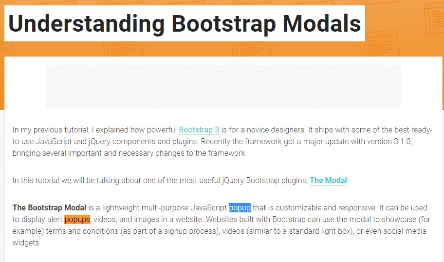 Another useful  information  regarding to Bootstrap Modal Popup