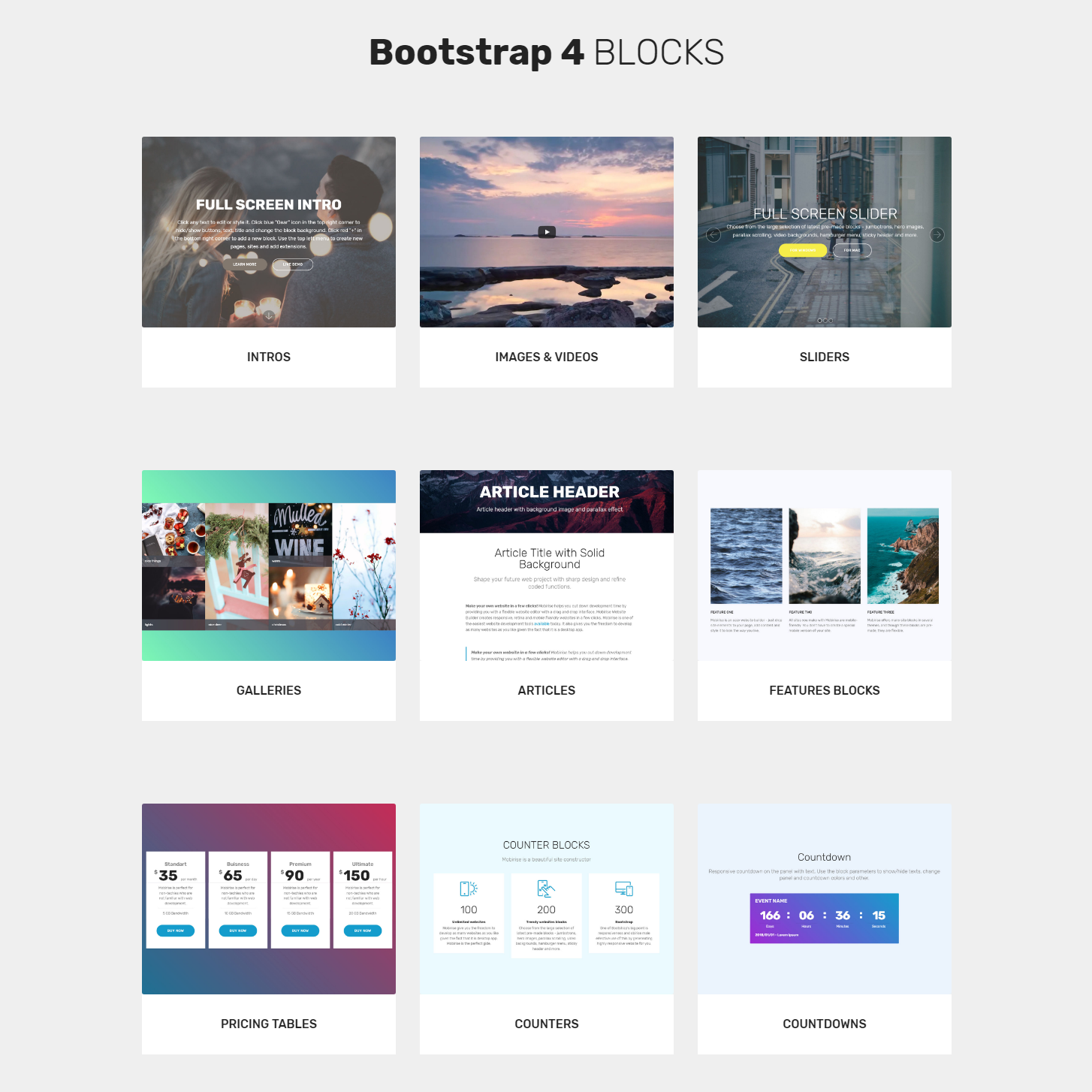 Free Bootstrap 4 blocks  Themes
