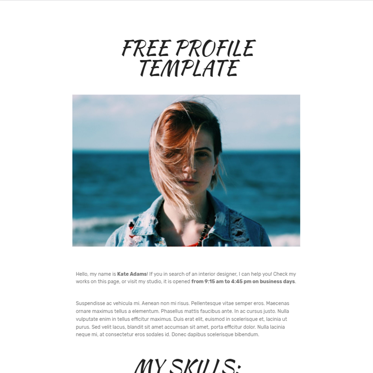 Free Bootstrap Profile Templates