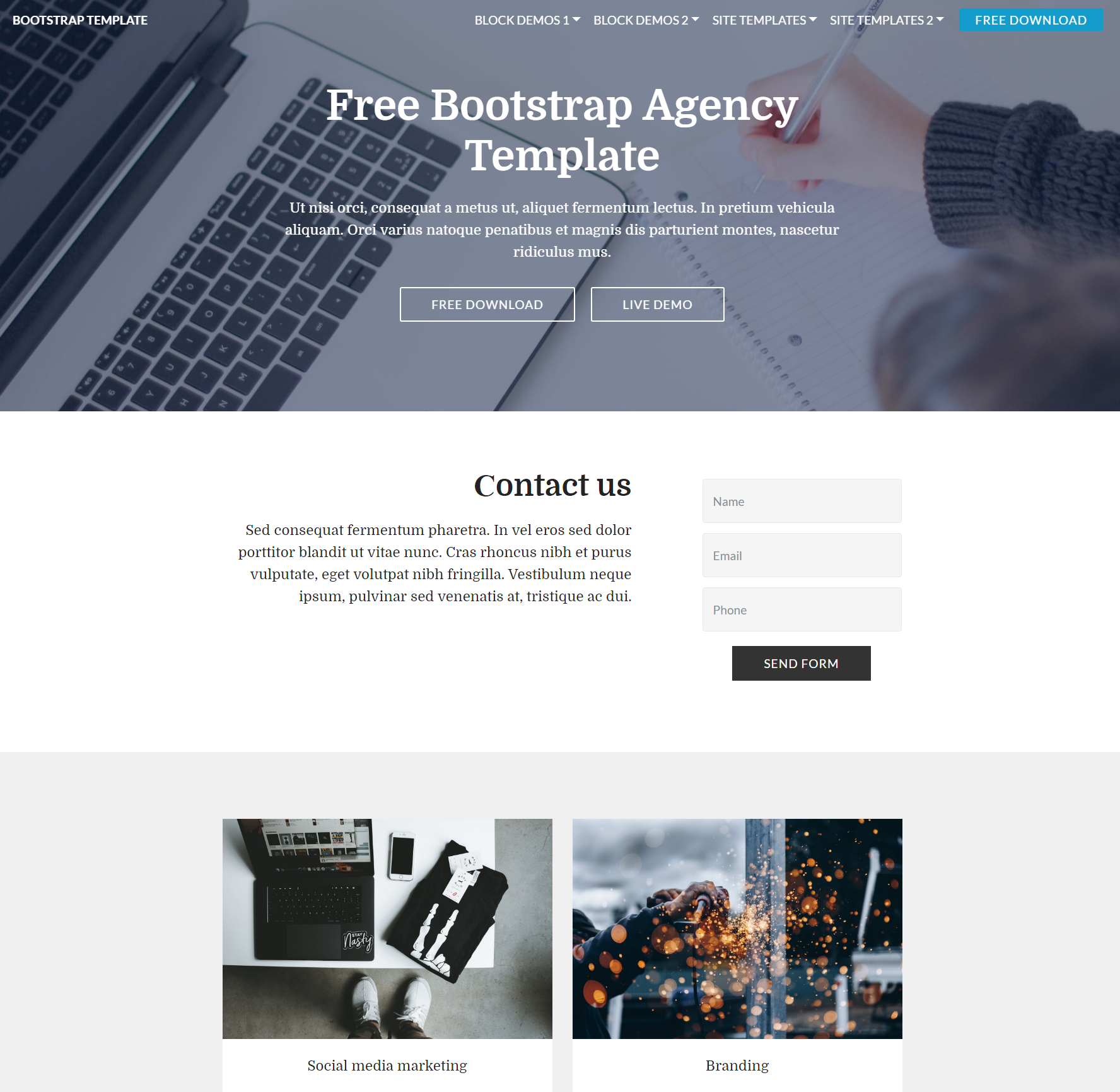 CSS3 Bootstrap Agency Templates