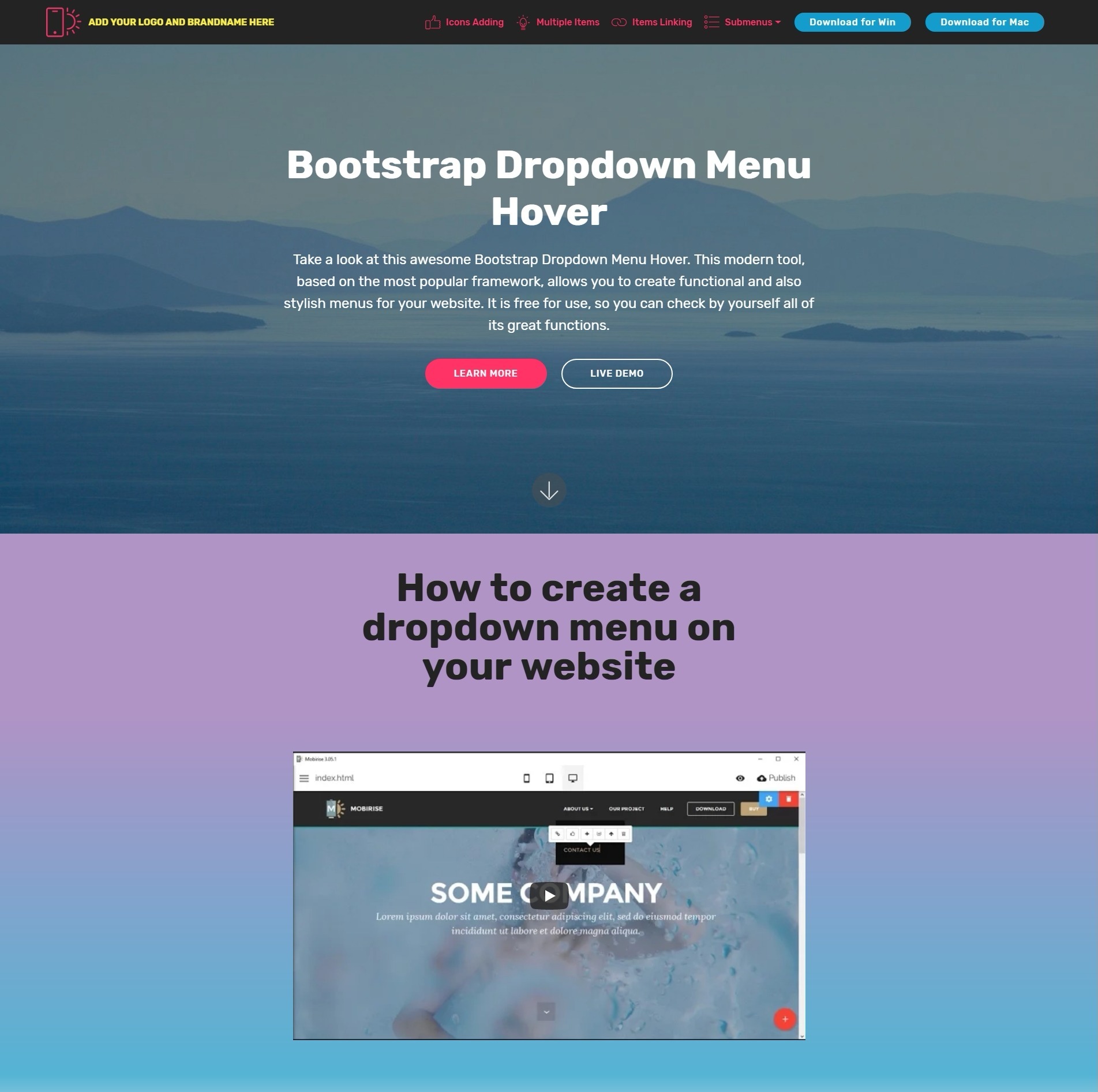 Bootstrap Dropdown Menu Hover