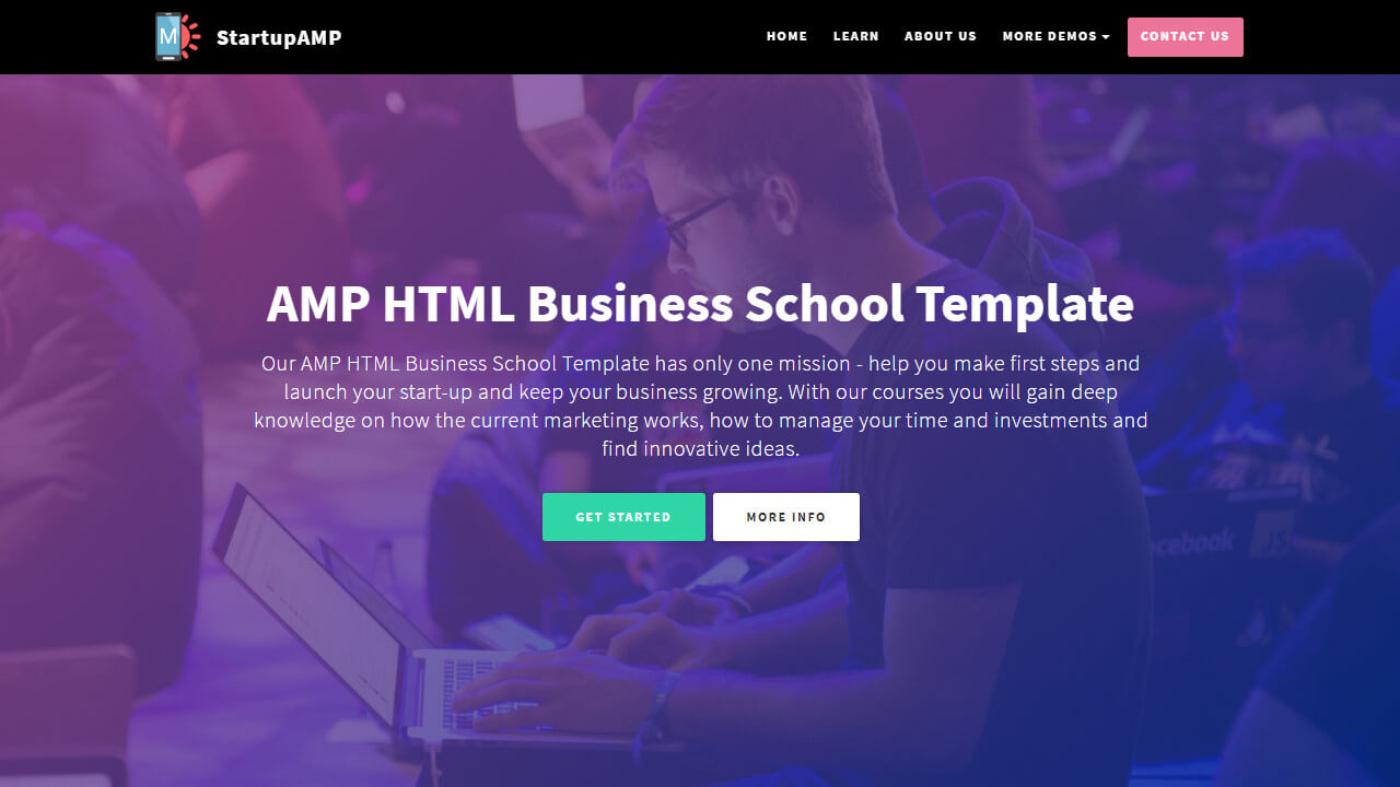 AMP HTML Business School Template